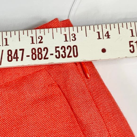 Talbots Pants Womens 6P Coral 100% Irish Linen Lined Side Zip Creased Front Corp - Picture 10 of 15